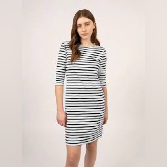 Tuckernuck St James Striped Knit Dress Grey Navy Size 12